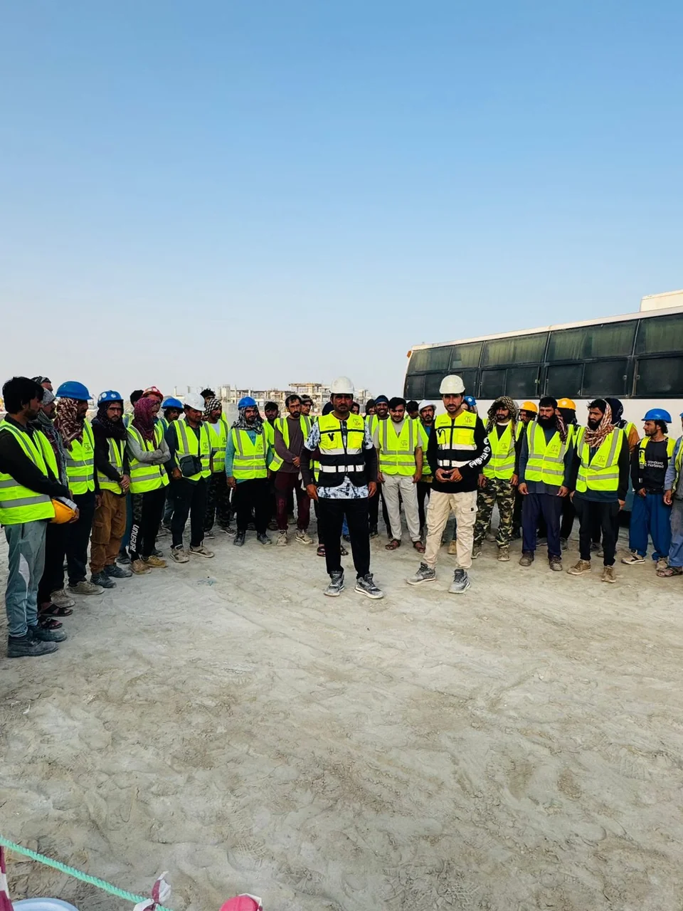 Supplied photo of site team